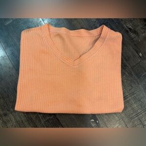 Orange Waffle Knit Short Sleeve Unbranded